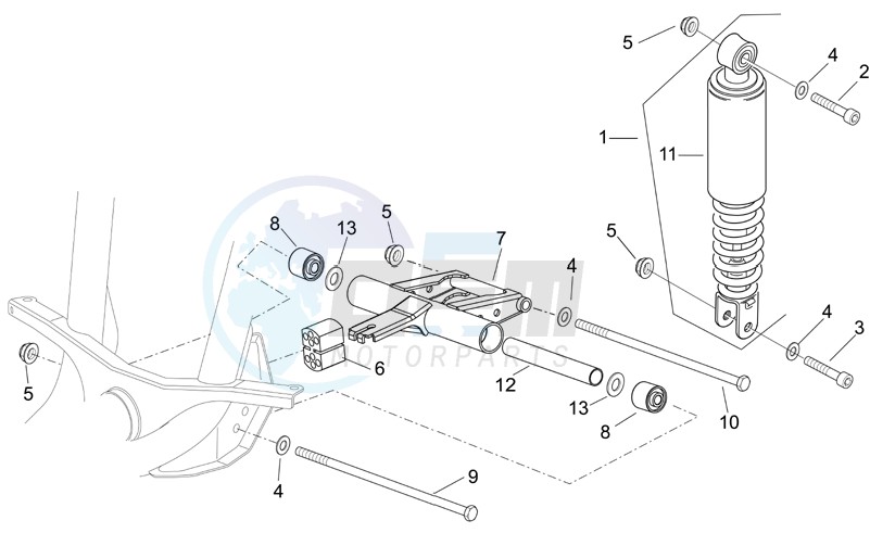 R.shock absorber-connect. Rod image