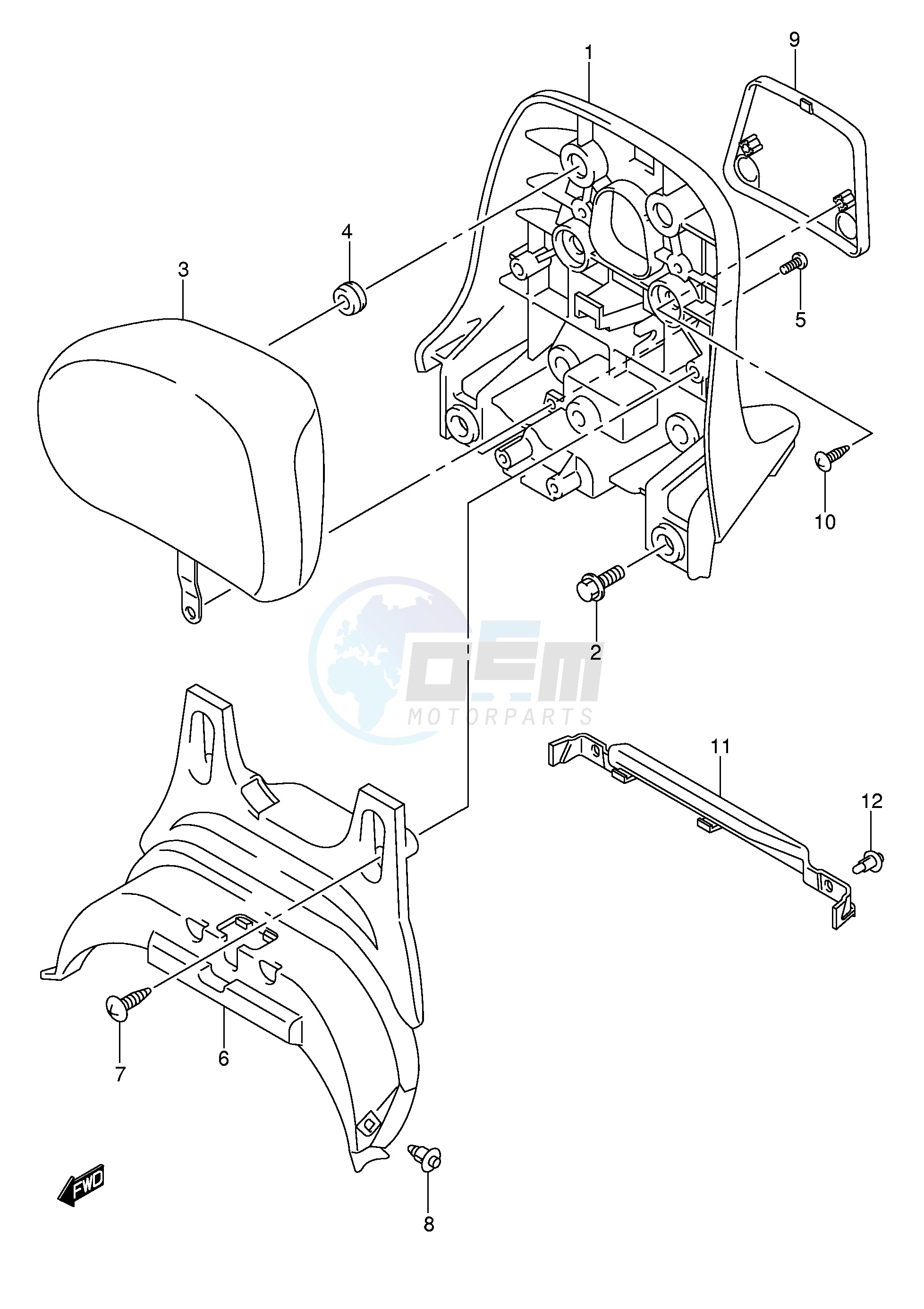 PILLION RIDER HANDLE (CENTER)(MODEL K5 K6) image