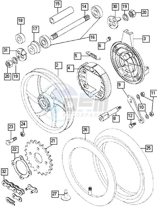 Rear wheel-alu blueprint