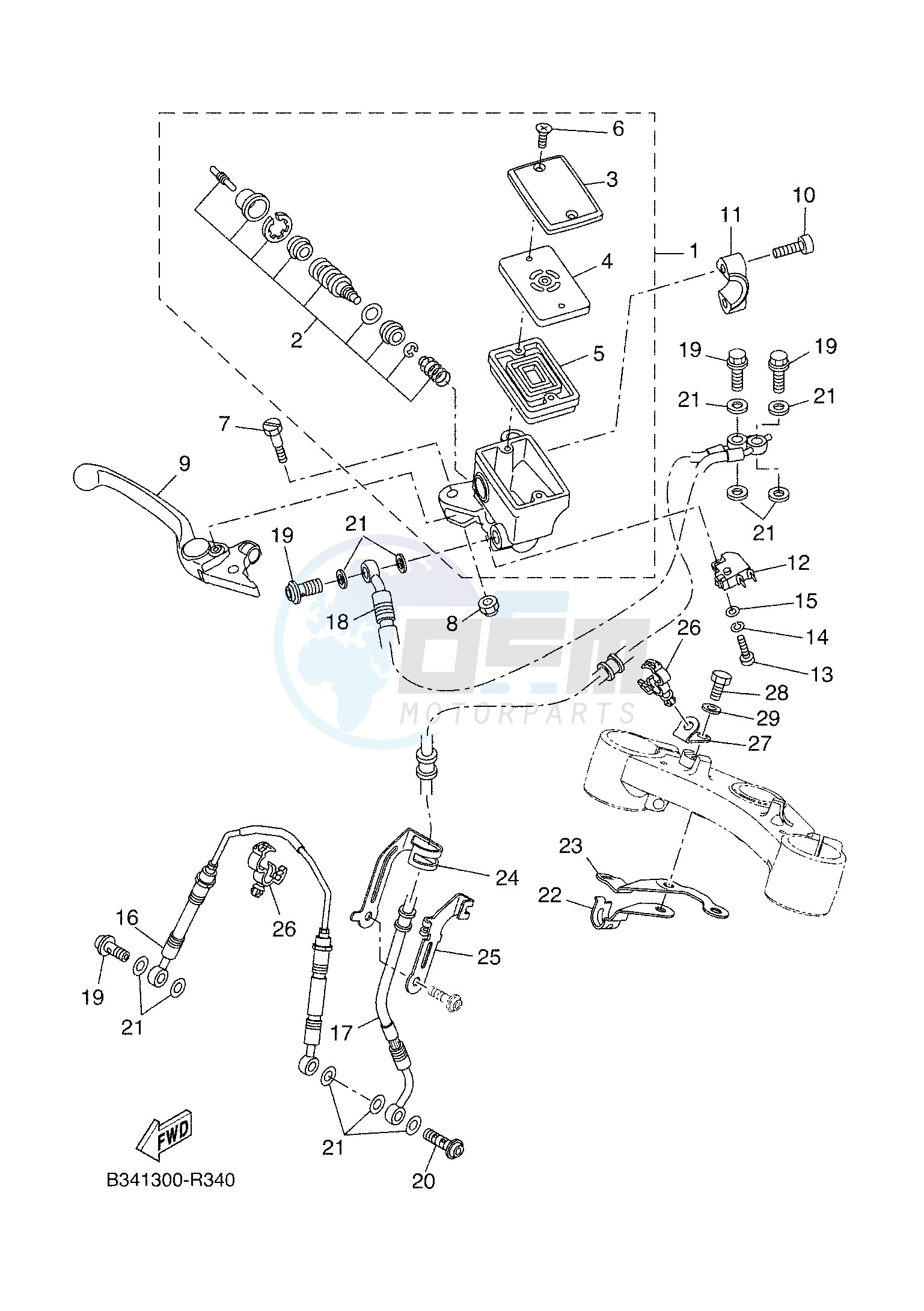 FRONT MASTER CYLINDER blueprint