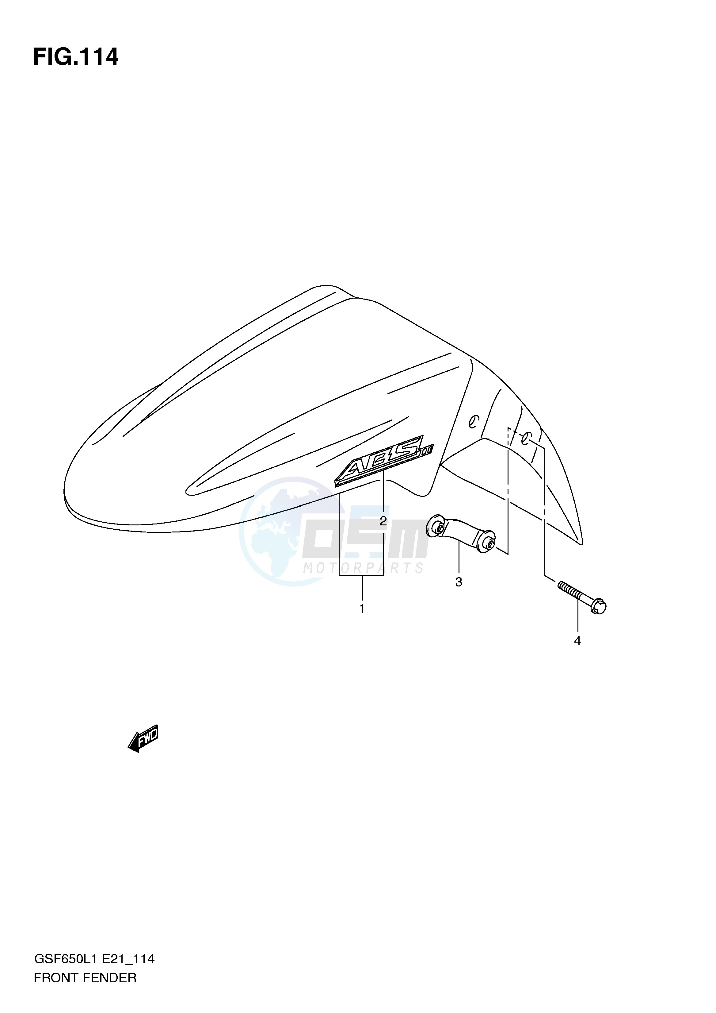 FRONT FENDER (GSF650UAL1 E21) image