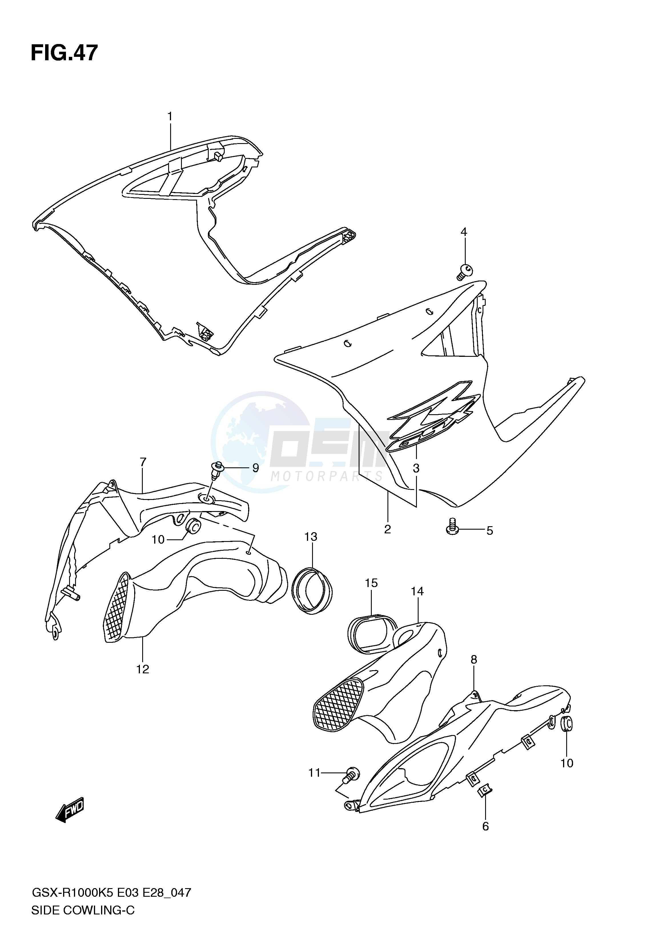 SIDE COWLING (MODEL K5) blueprint