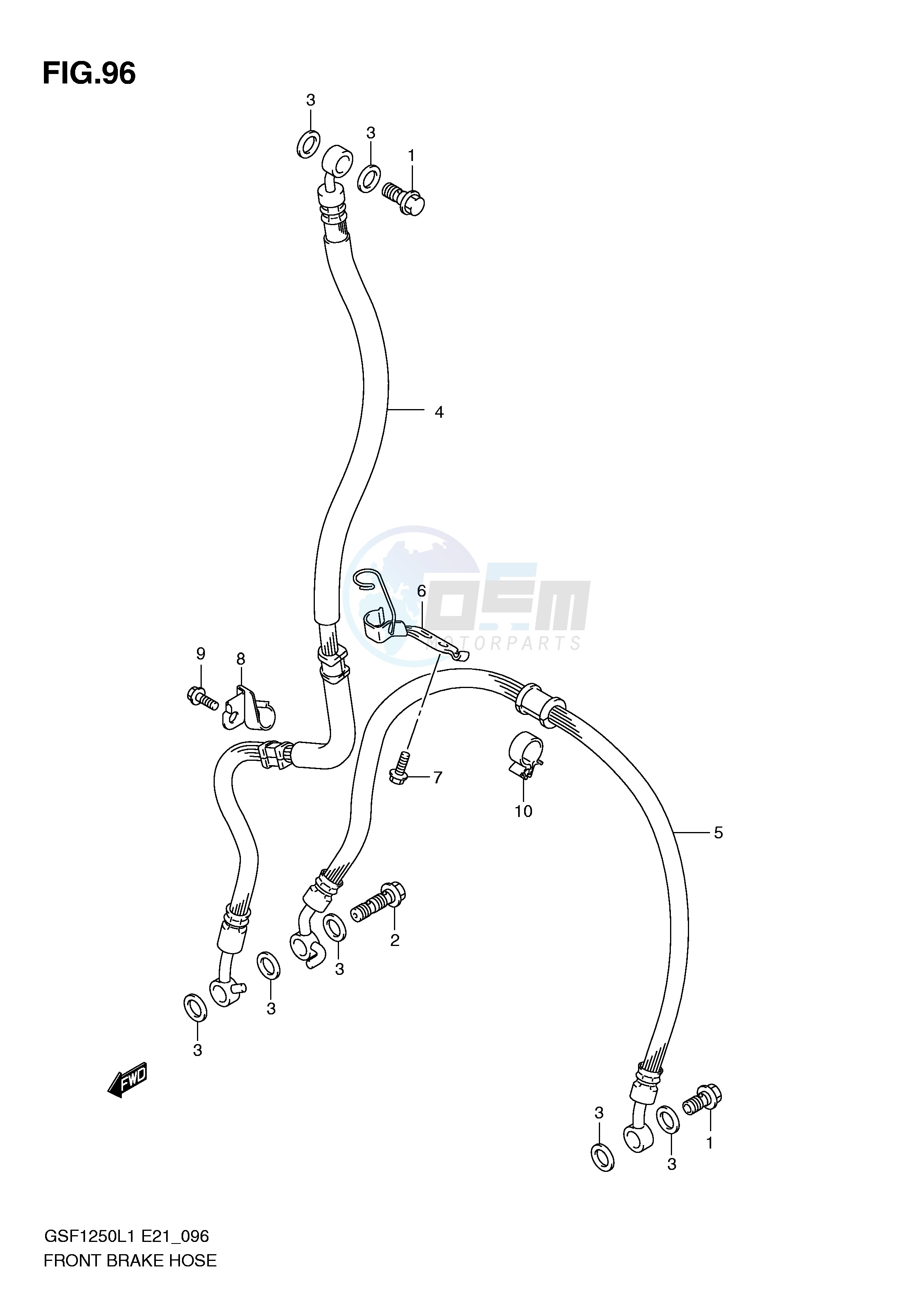 FRONT BRAKE HOSE (GSF1250L1 E24) image