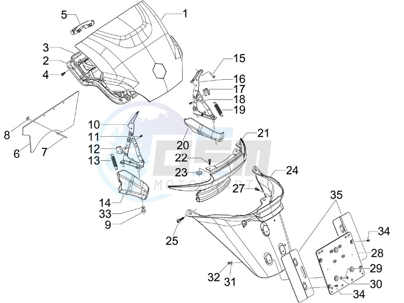 Rear cover - Splash guard blueprint