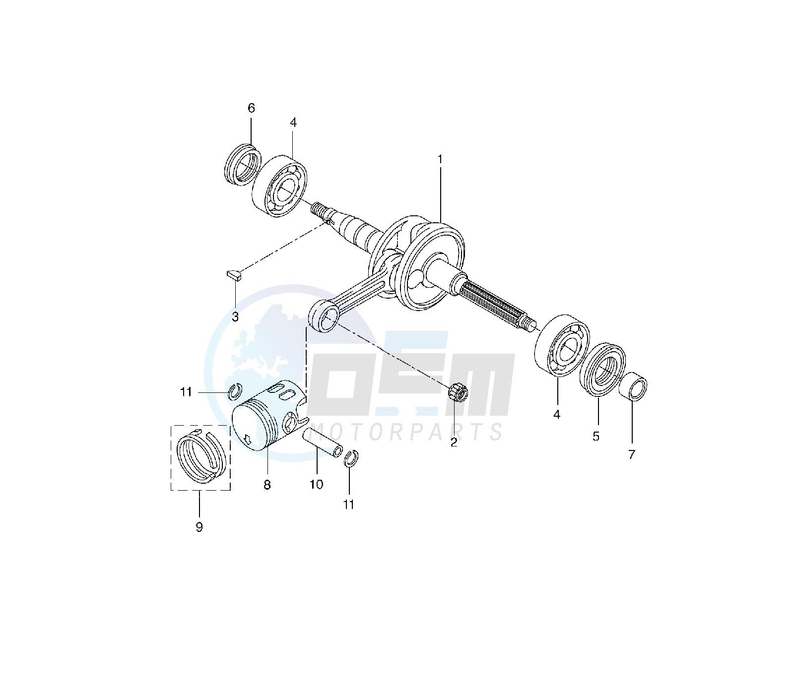 CRANKSHAFT AND PISTON image