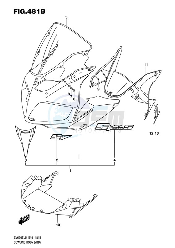 COWLING BODY (YBD) blueprint