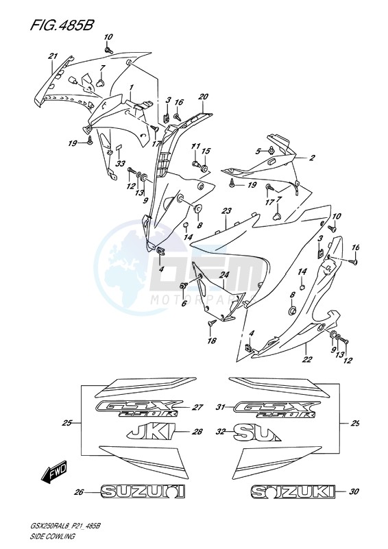 SIDE COWLING (GW250RAZL8 P21) blueprint