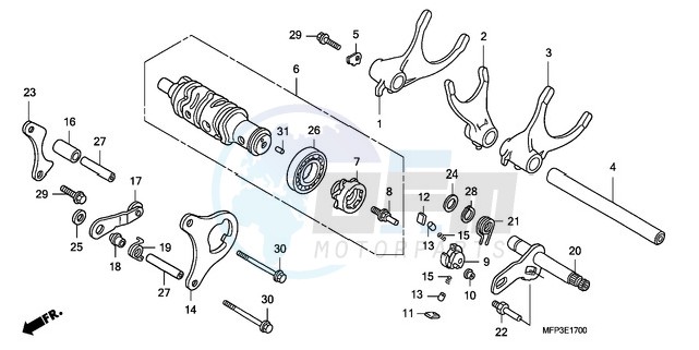 GEARSHIFT DRUM/GEARSHIFT FORK blueprint