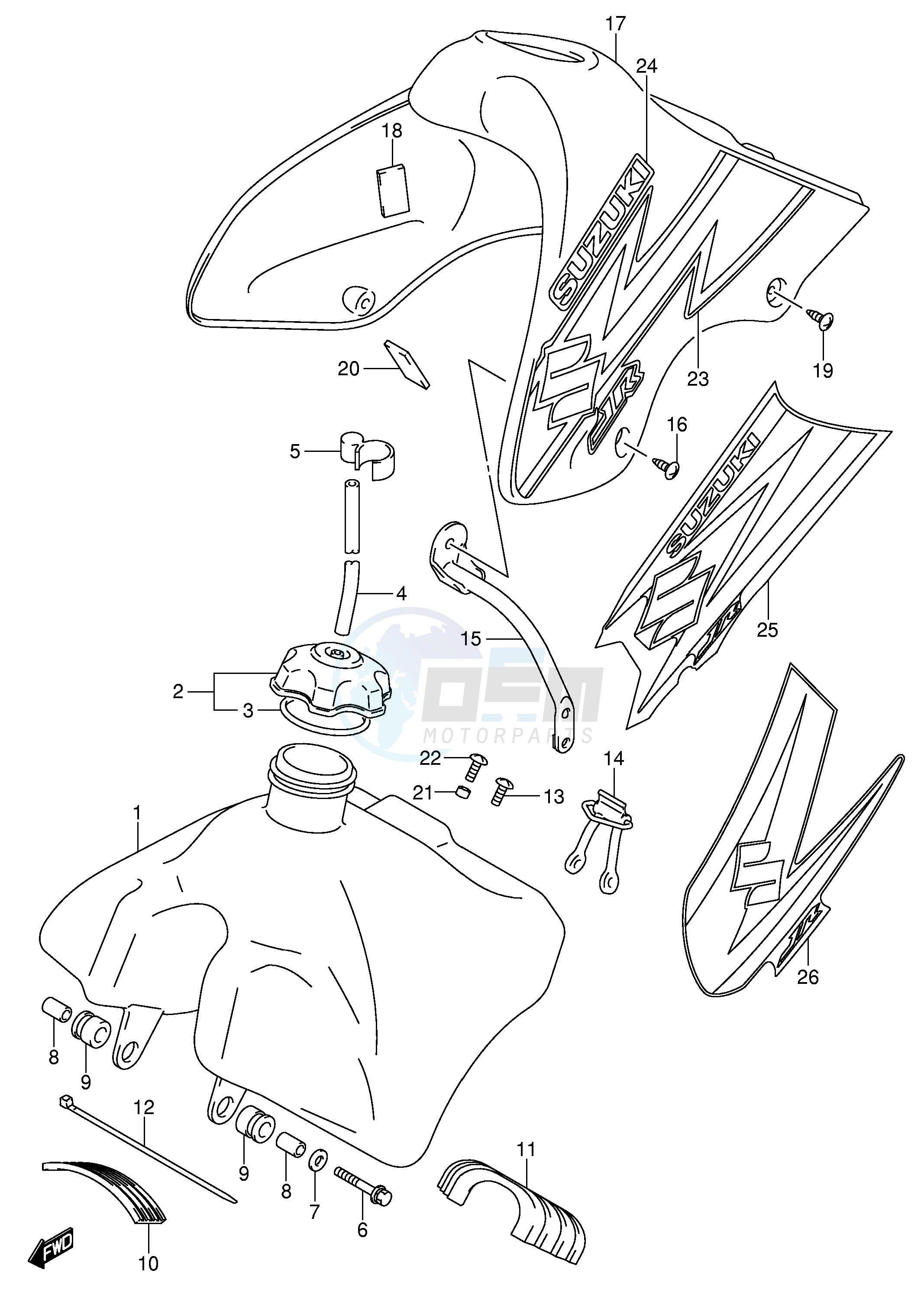 FUEL TANK (MODEL K3 K4 K5) blueprint