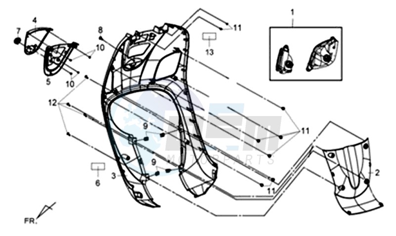 HEAD LAMP /  FRONT COVER blueprint
