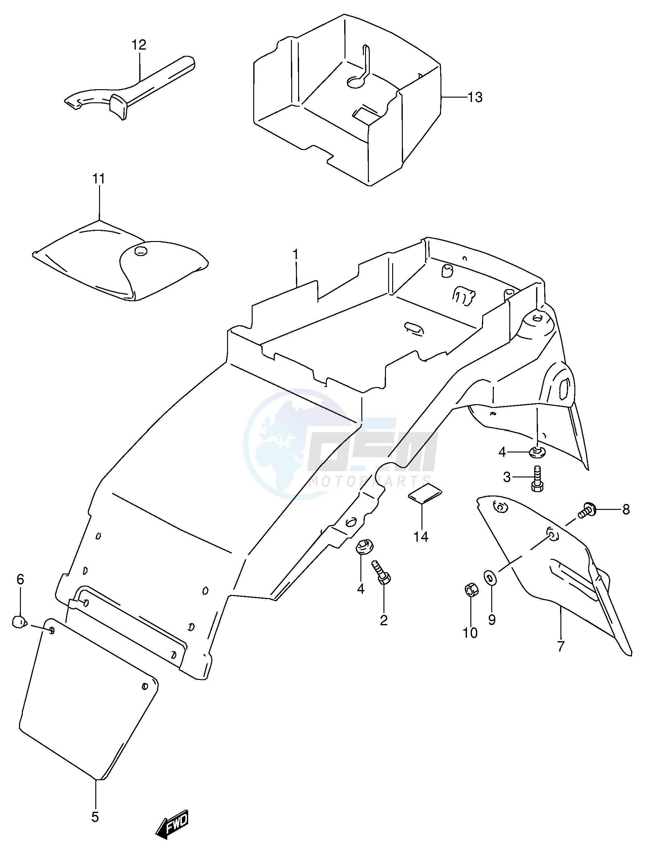 REAR FENDER (MODEL S) blueprint