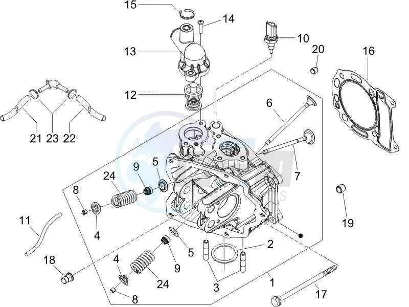 Cilinder head unit - Valve blueprint