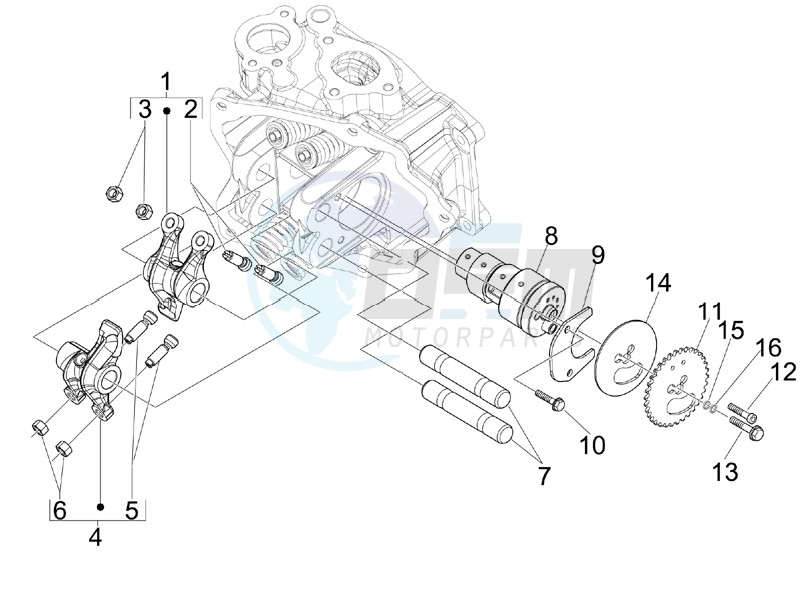 Camshaft - Rocking levers support unit image