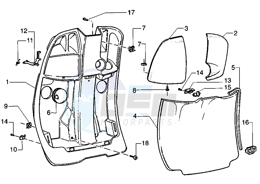 Front glove compartment blueprint