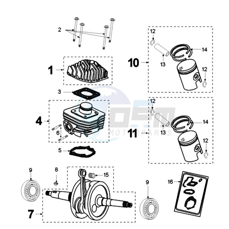 CRANKSHAFT AND CYLINDER blueprint