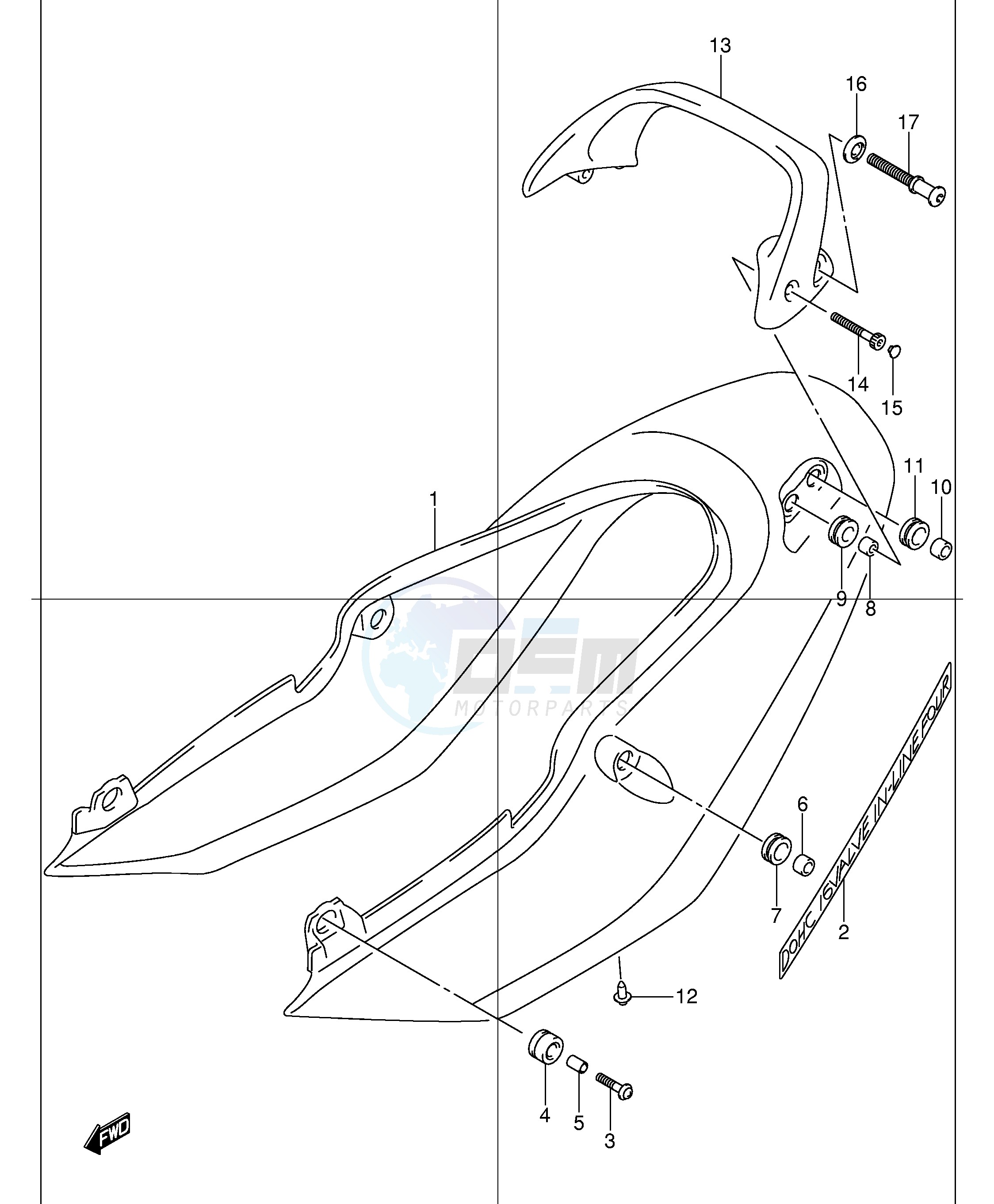 SEAT TAIL COVER (GSF1200SK1) blueprint