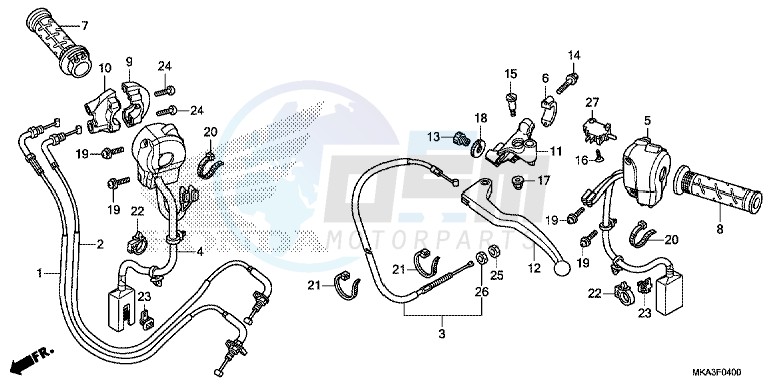 HANDLE LEVER/ SWITCH/ CABLE ( NC750X/ XA) blueprint