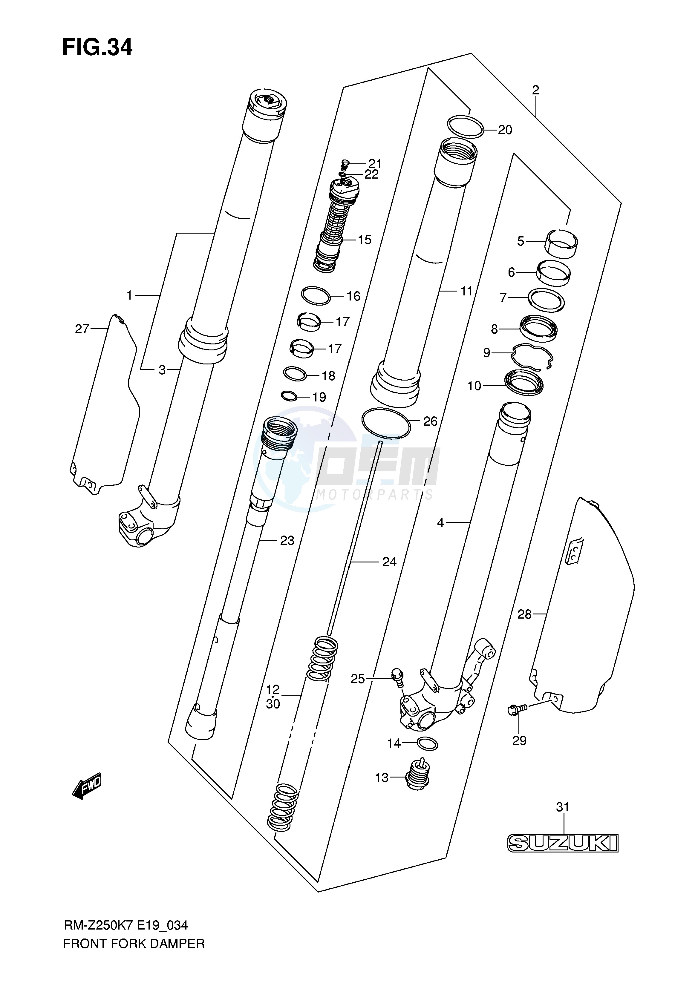 FRONT DAMPER (MODEL K7) blueprint