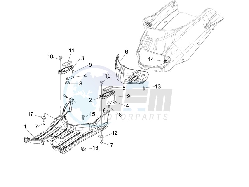 Central cover - Footrests image