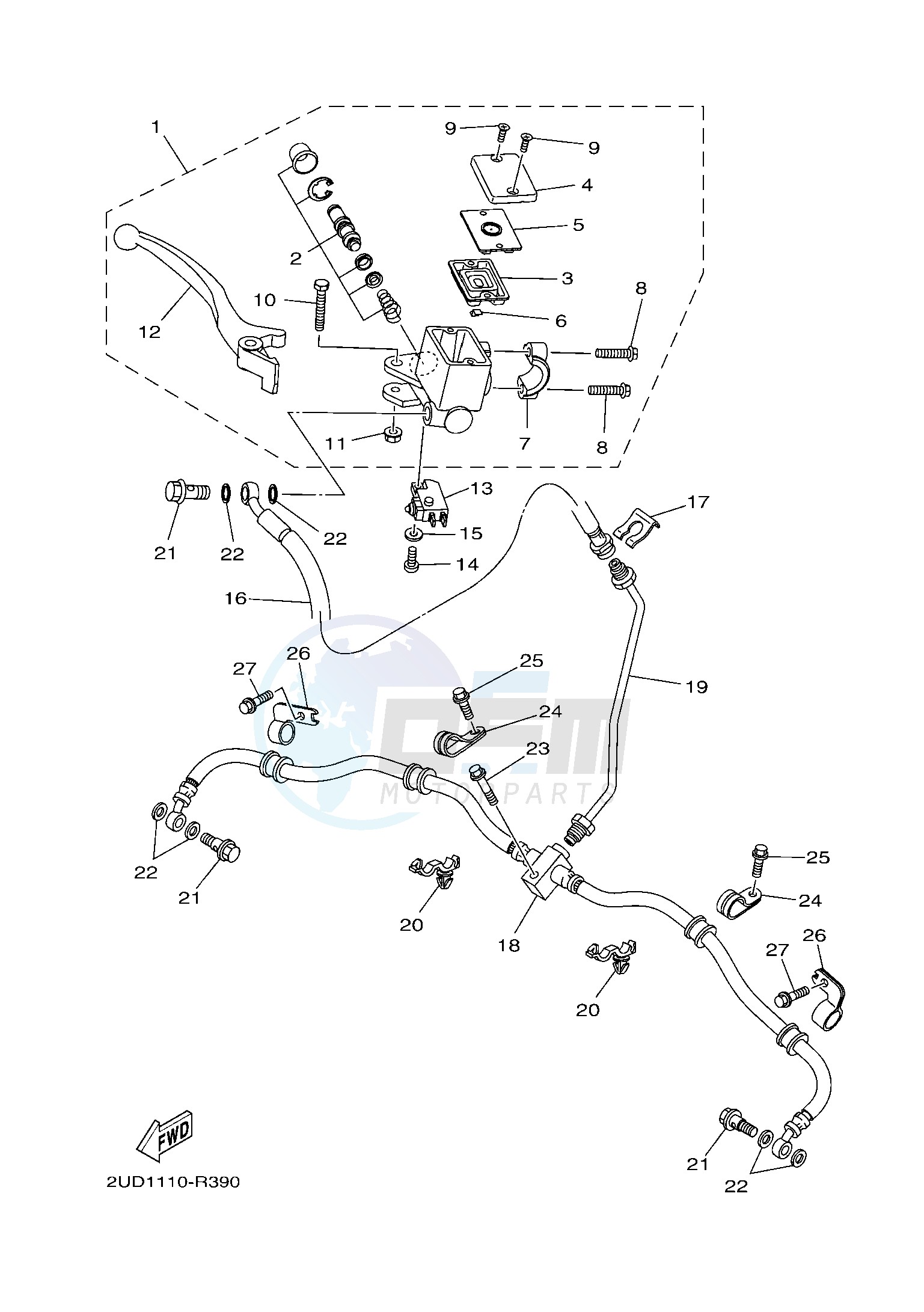 FRONT MASTER CYLINDER blueprint