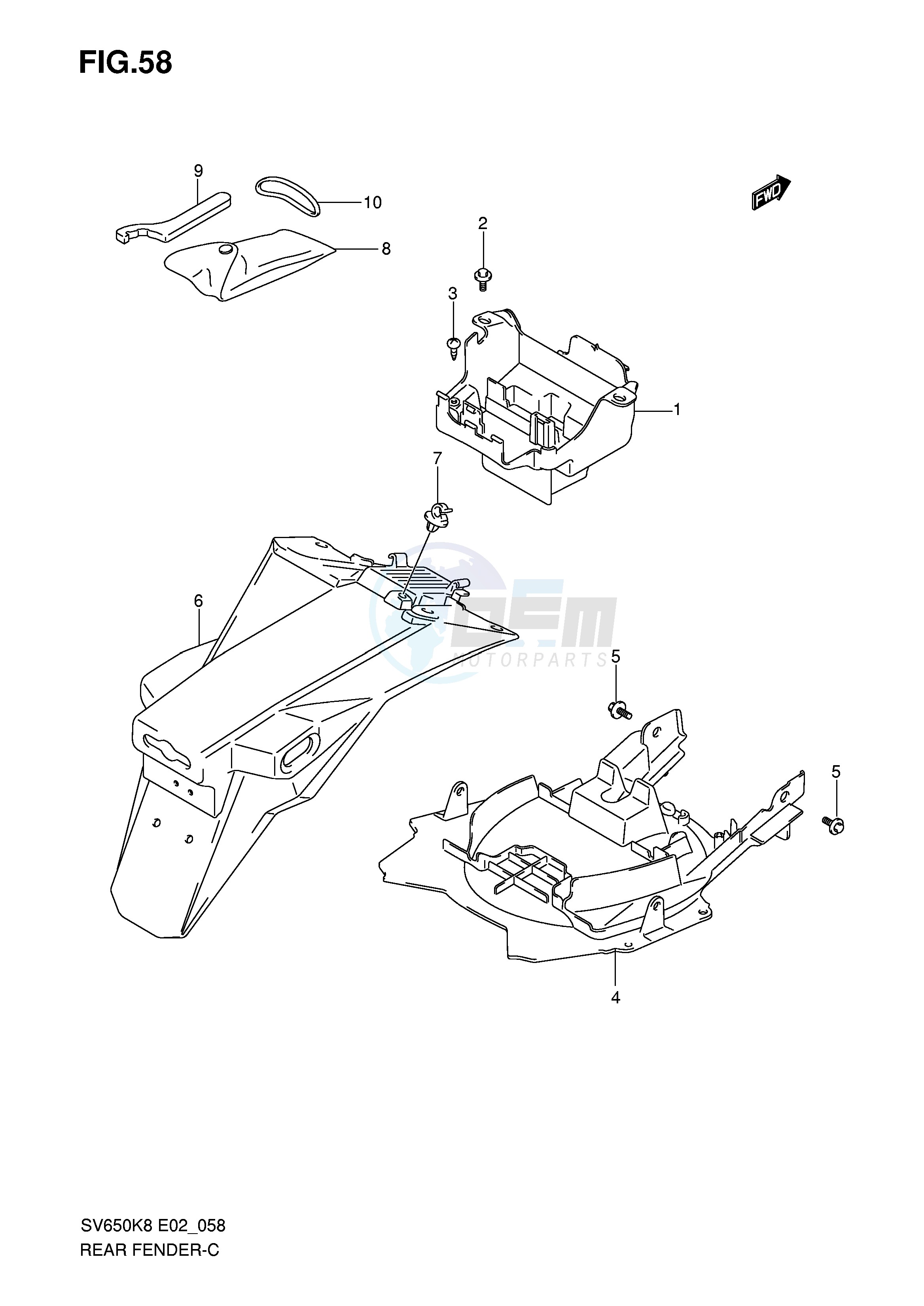 REAR FENDER (WITH ABS) blueprint