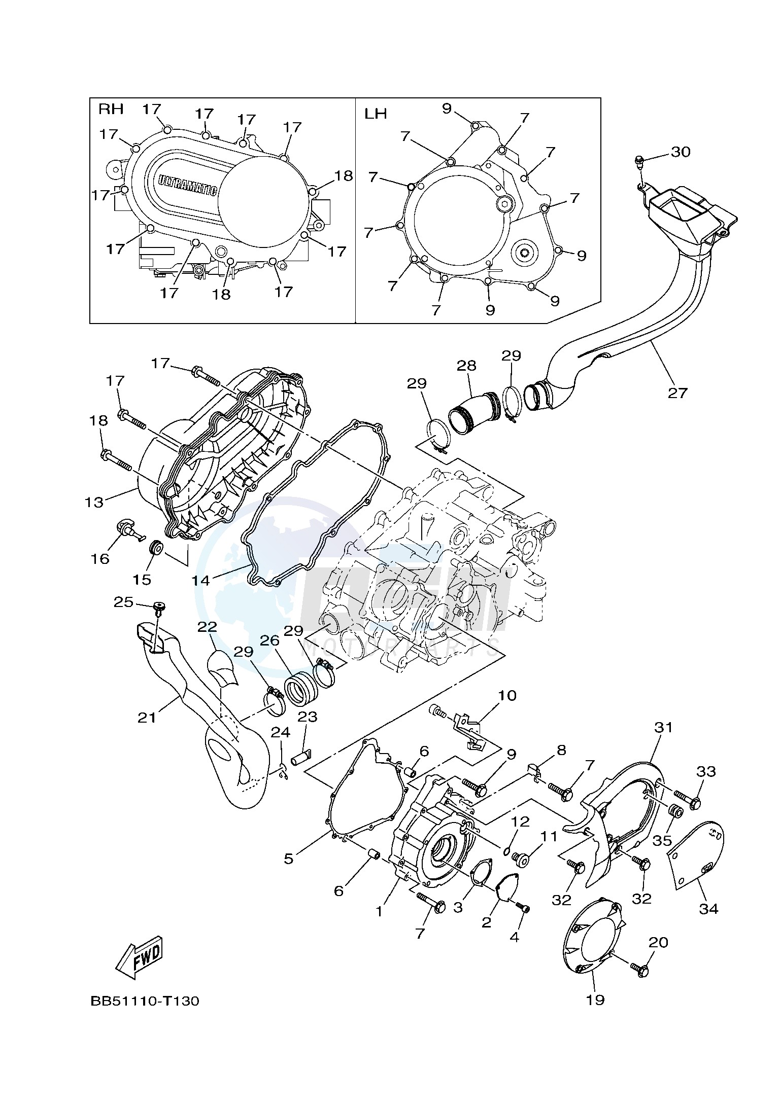 CRANKCASE COVER 1 blueprint