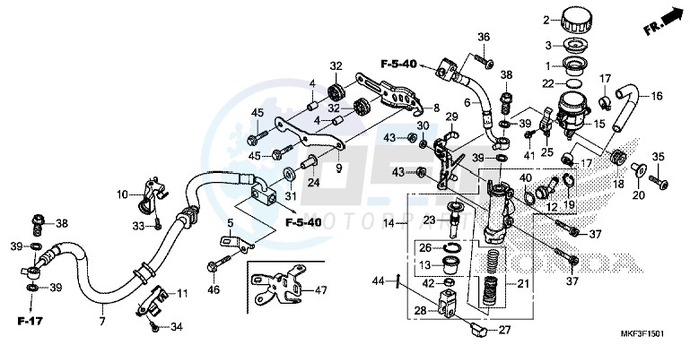 REAR BRAKE MASTER CYLINDER (CBR1000RA/ S1/ S2) image