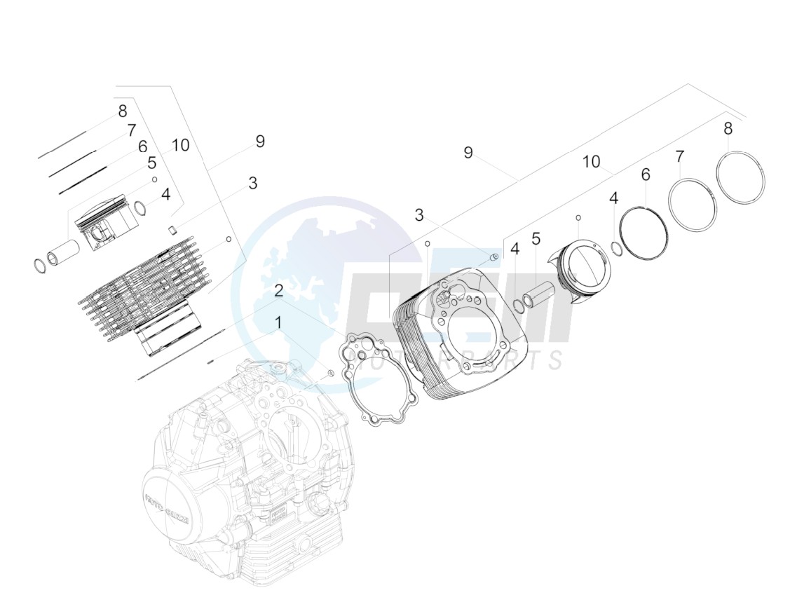 Cylinder - Piston blueprint