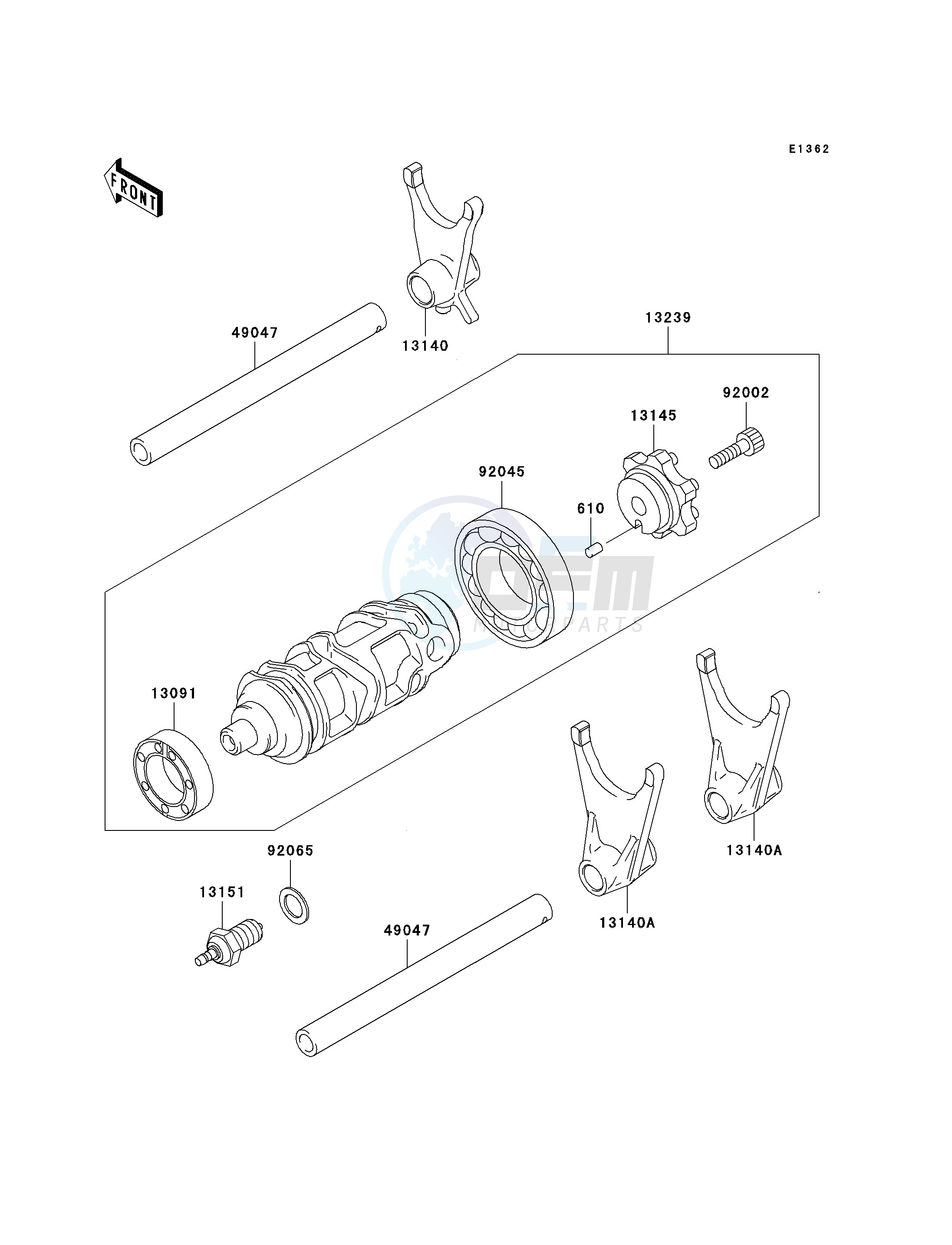 GEAR CHANGE DRUM_SHIFT FORK-- S- - image