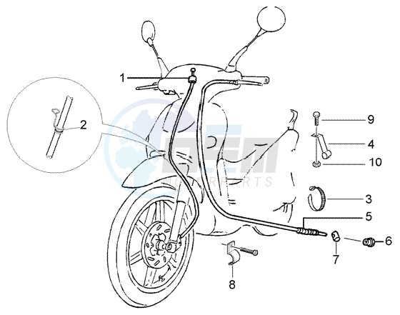 Odometer transmissions - rear brake blueprint