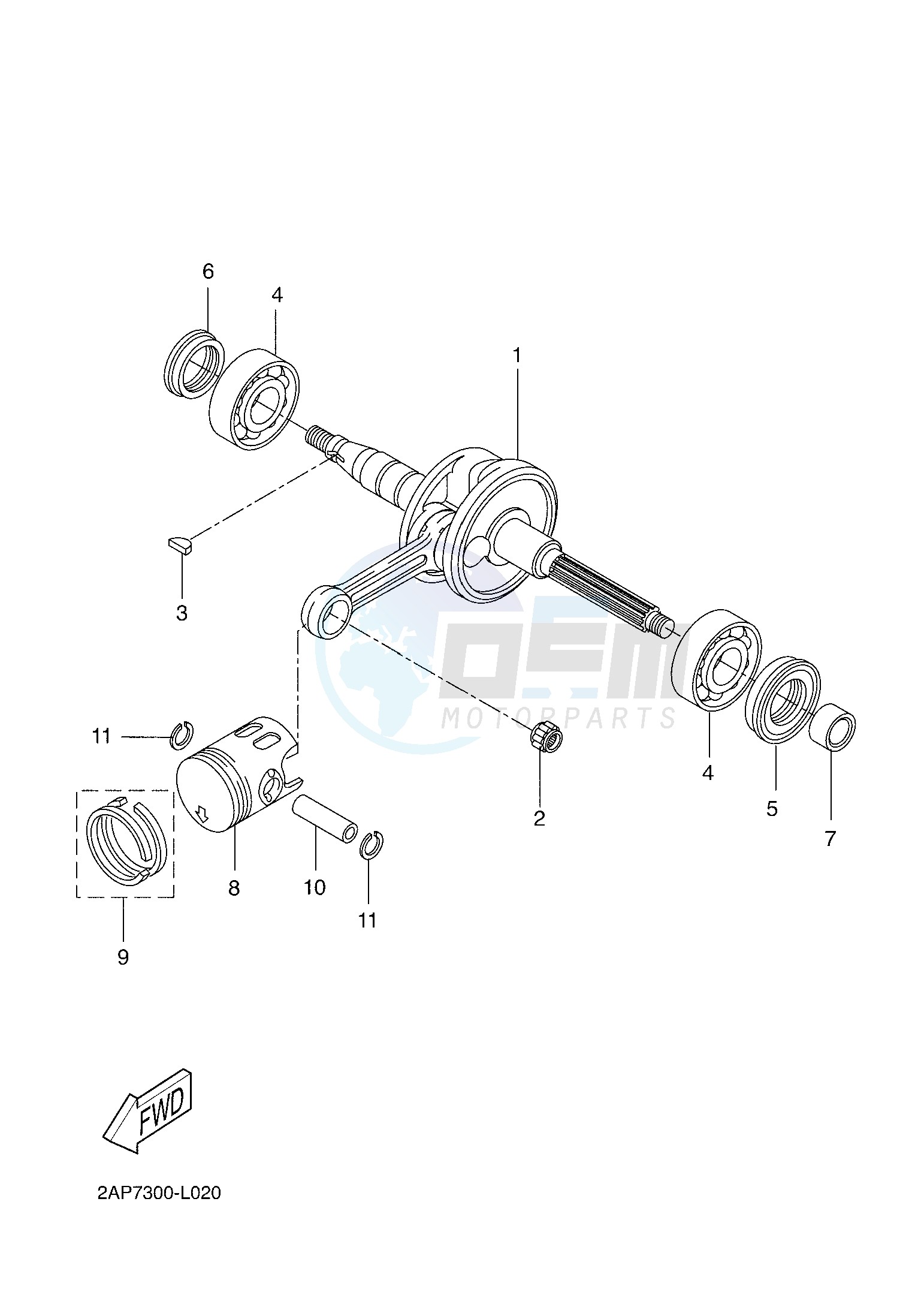 CRANKSHAFT & PISTON image