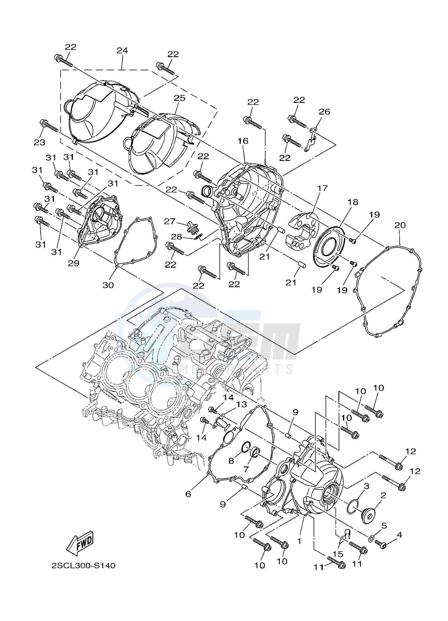 CRANKCASE COVER 1 blueprint