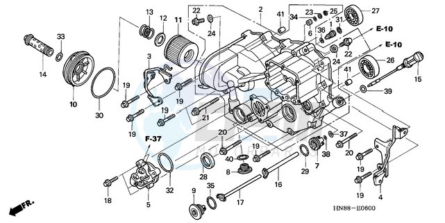 FRONT CRANKCASE COVER blueprint