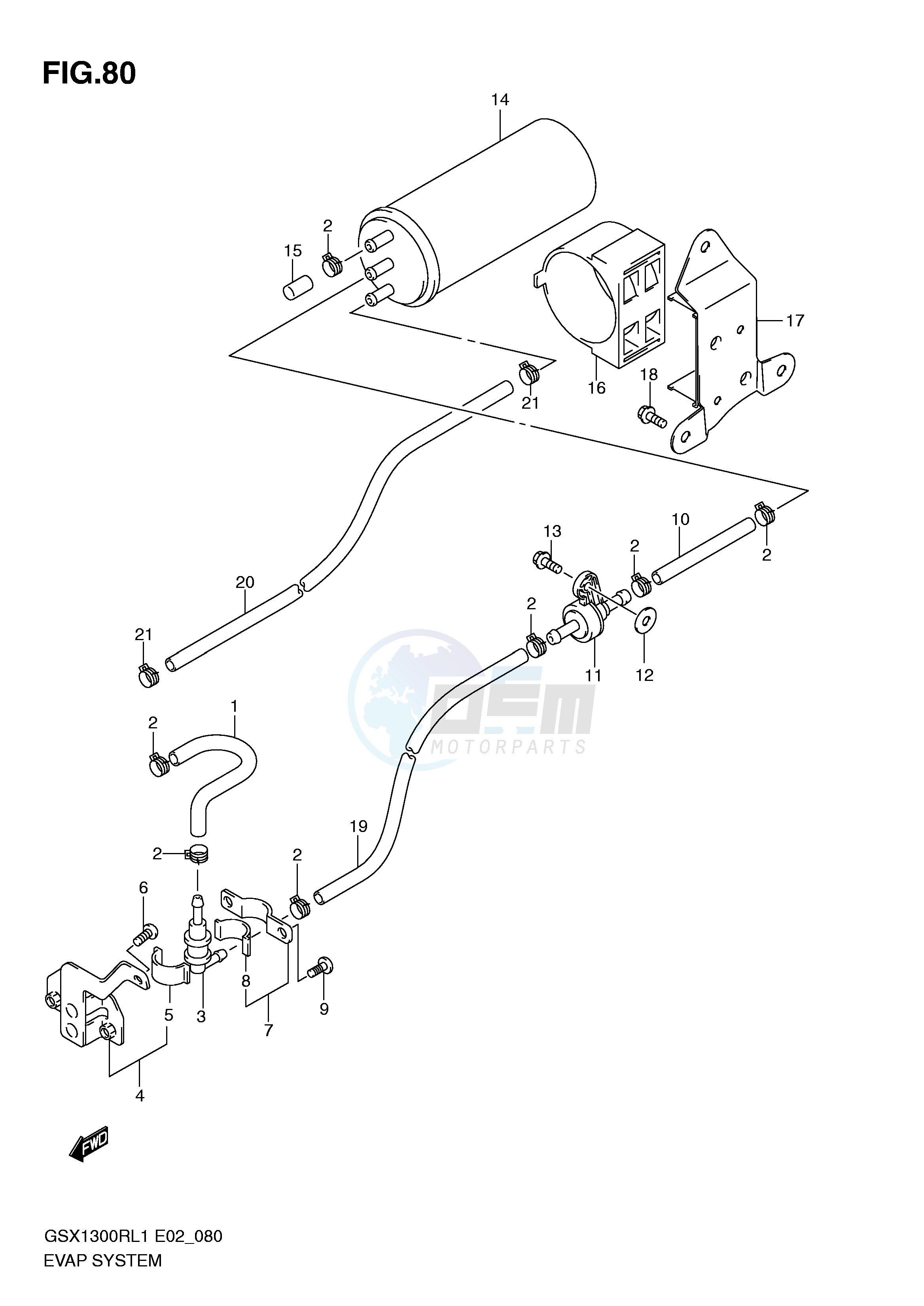 EVAP SYSTEM (GSX1300RL1 E14) blueprint