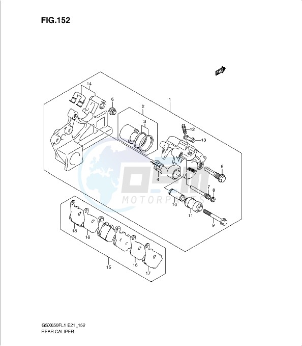 REAR CALIPER (GSX650FL1 E21) blueprint