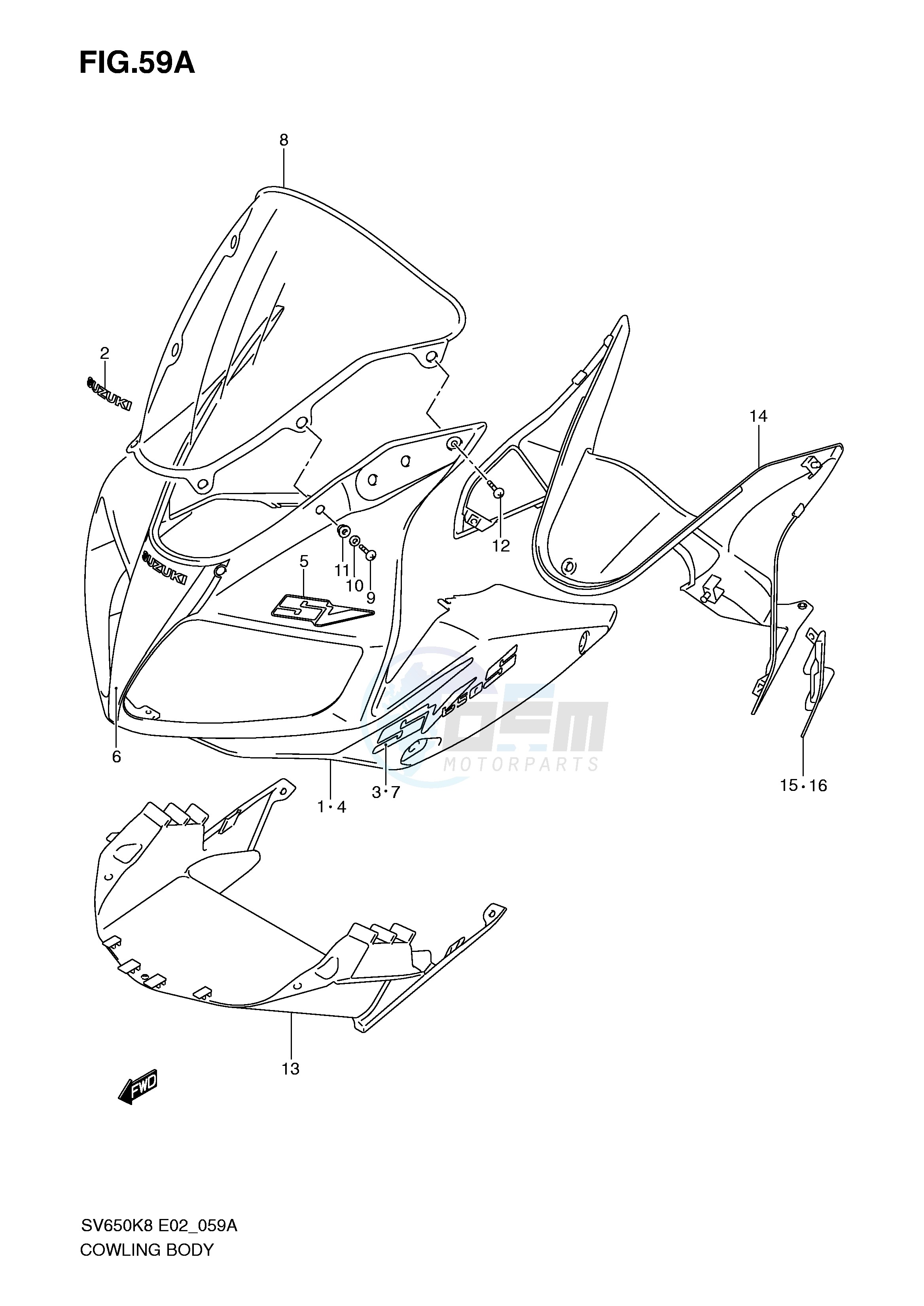 COWLING BODY (MODEL K9 WITH COWLING) blueprint