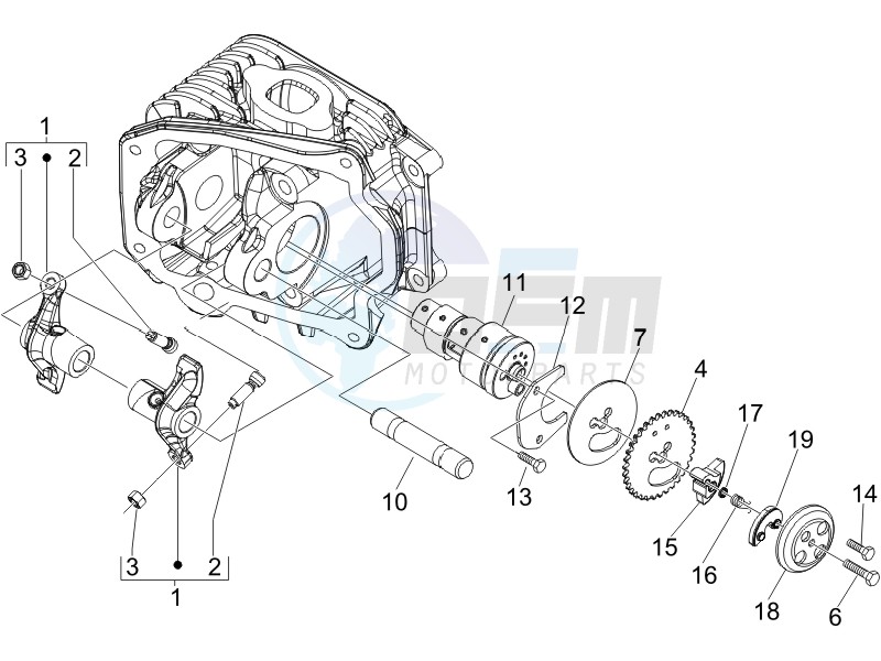 Camshaft - Rocking levers support unit image