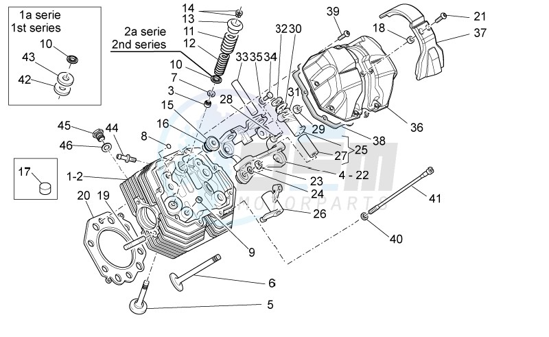 Cylinder head and valves image