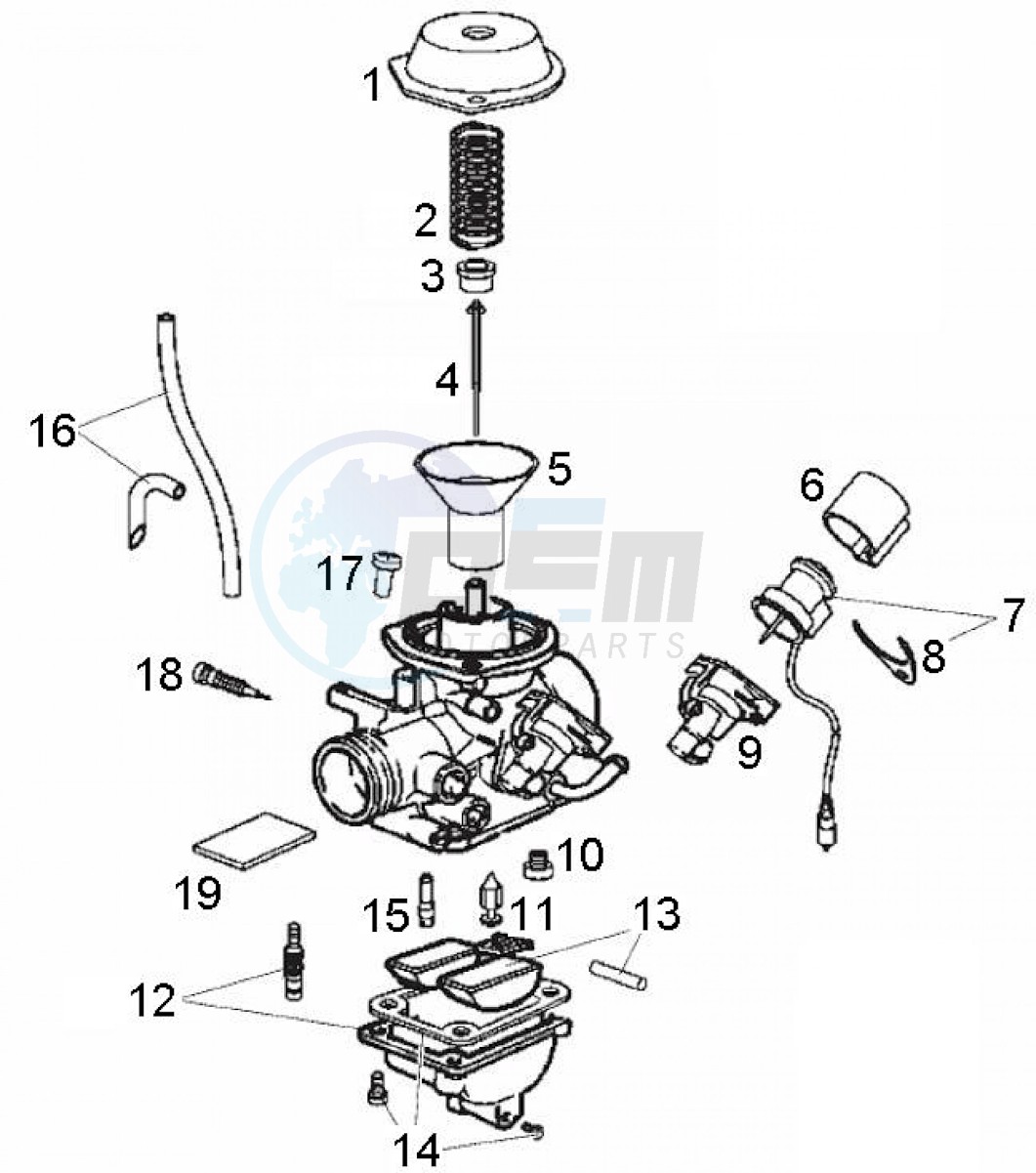 Carburetor components (Positions) blueprint