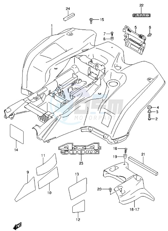 REAR FENDER (LT-A500XZL4 P17) blueprint
