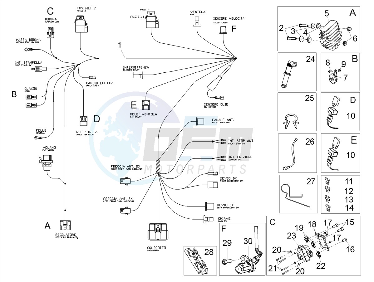 Front electrical system blueprint