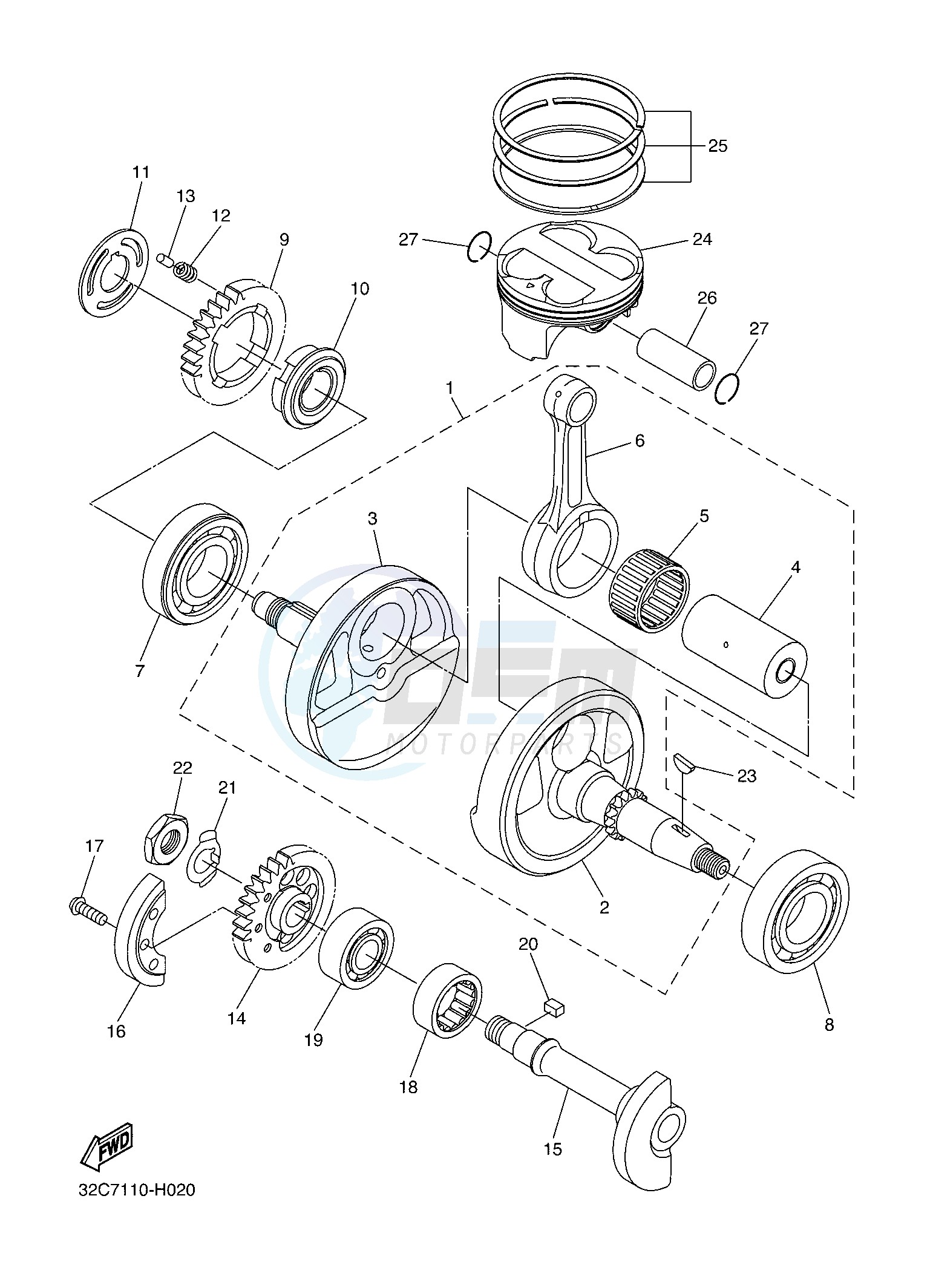 CRANKSHAFT & PISTON image