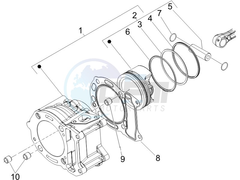 Cylinder - piston - wrist pin unit image