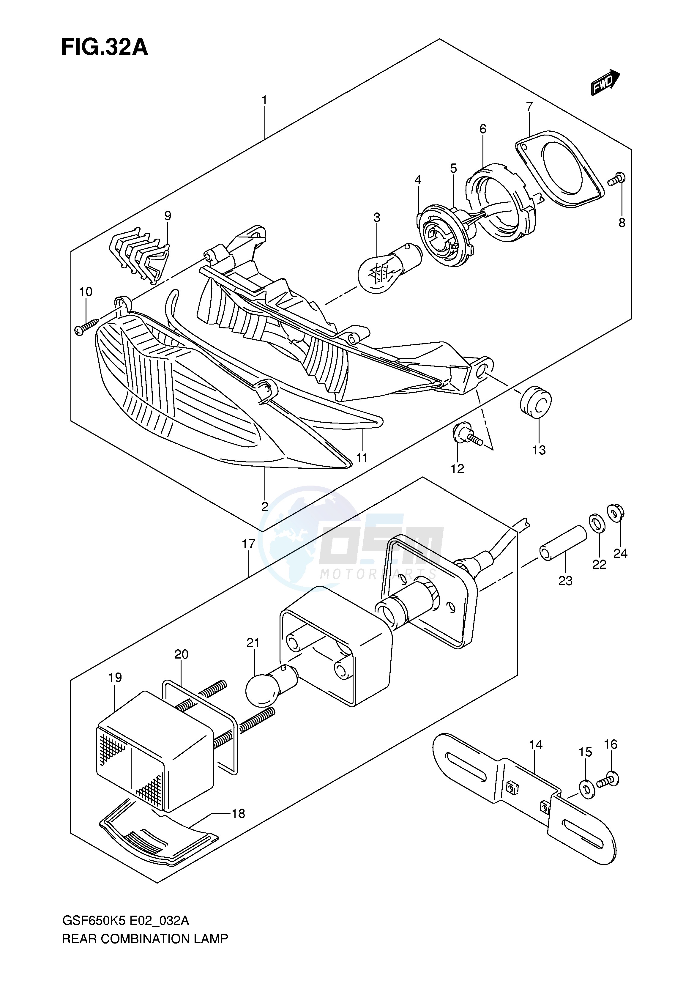 REAR COMBINATION LAMP (SEE NOTE) image