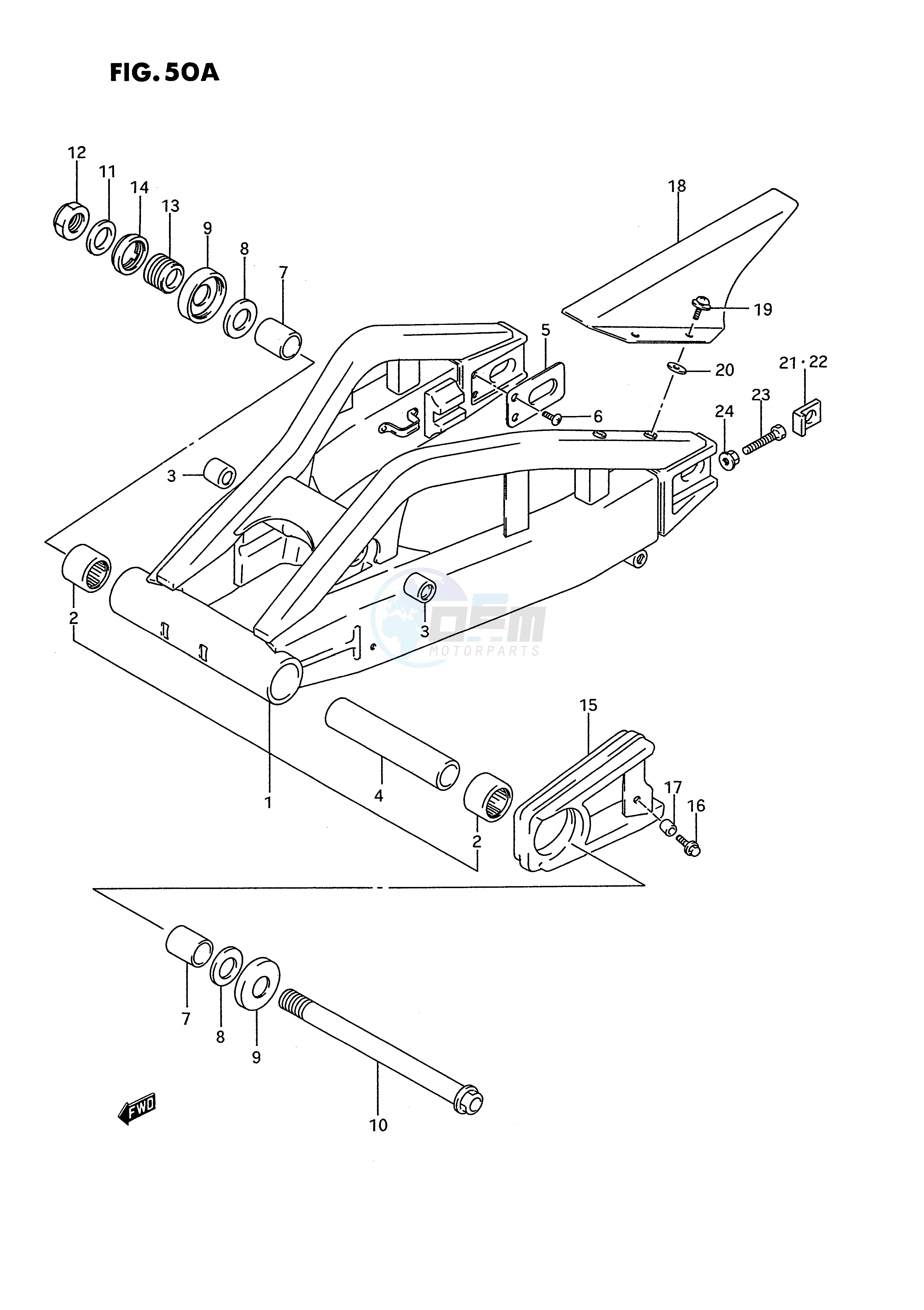 REAR SWINGING ARM (MODEL R S) blueprint