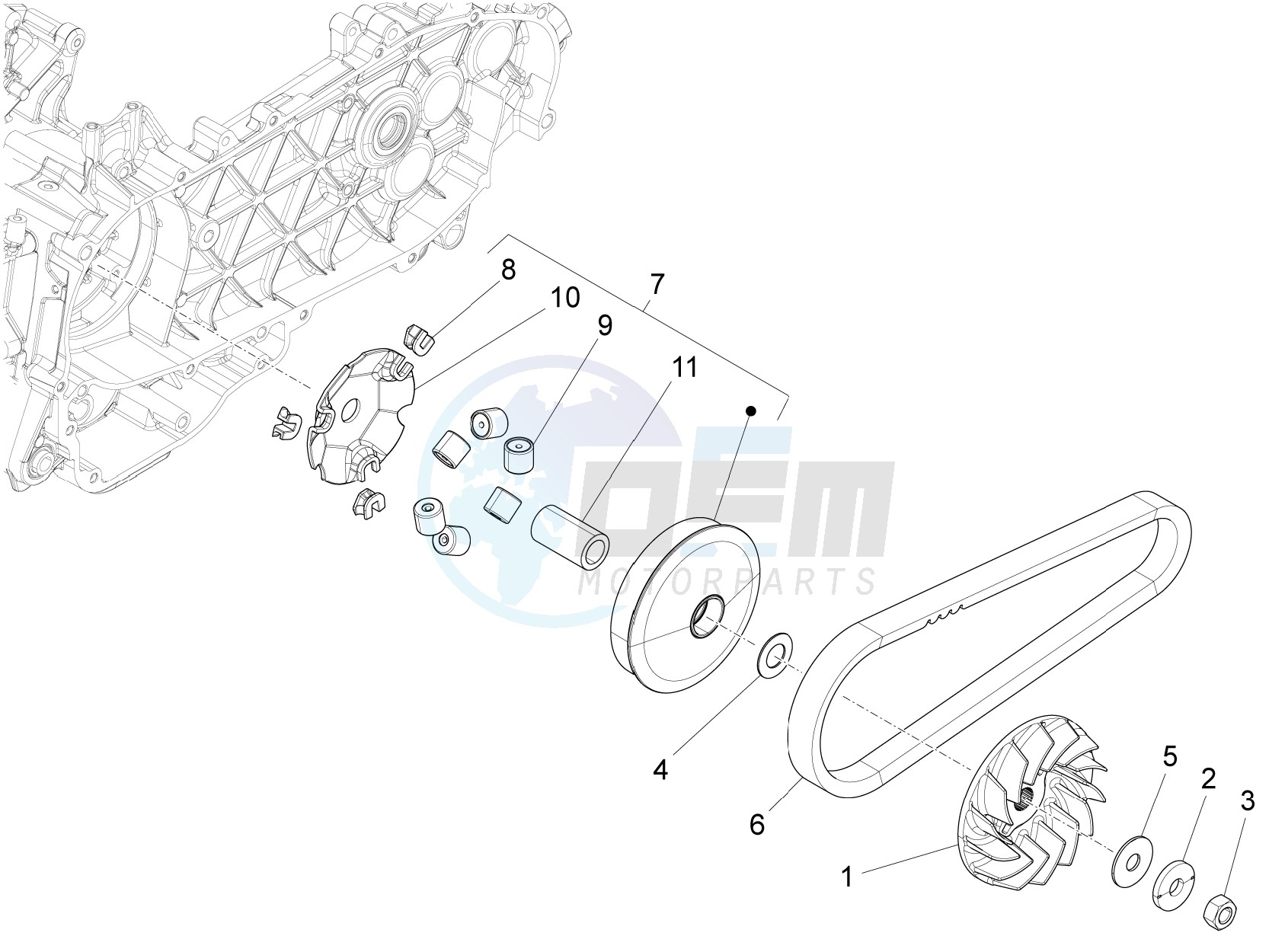 Driving pulley blueprint