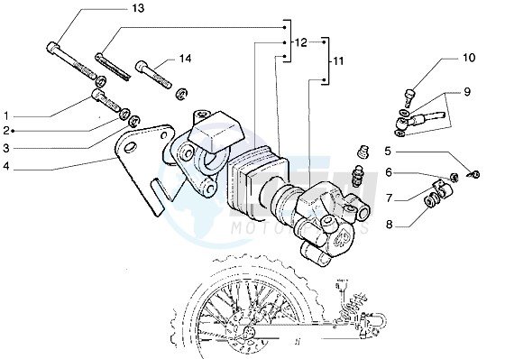 Rear master brake cylinder blueprint