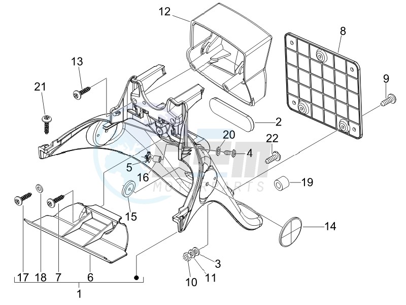 Rear cover - Splash guard blueprint