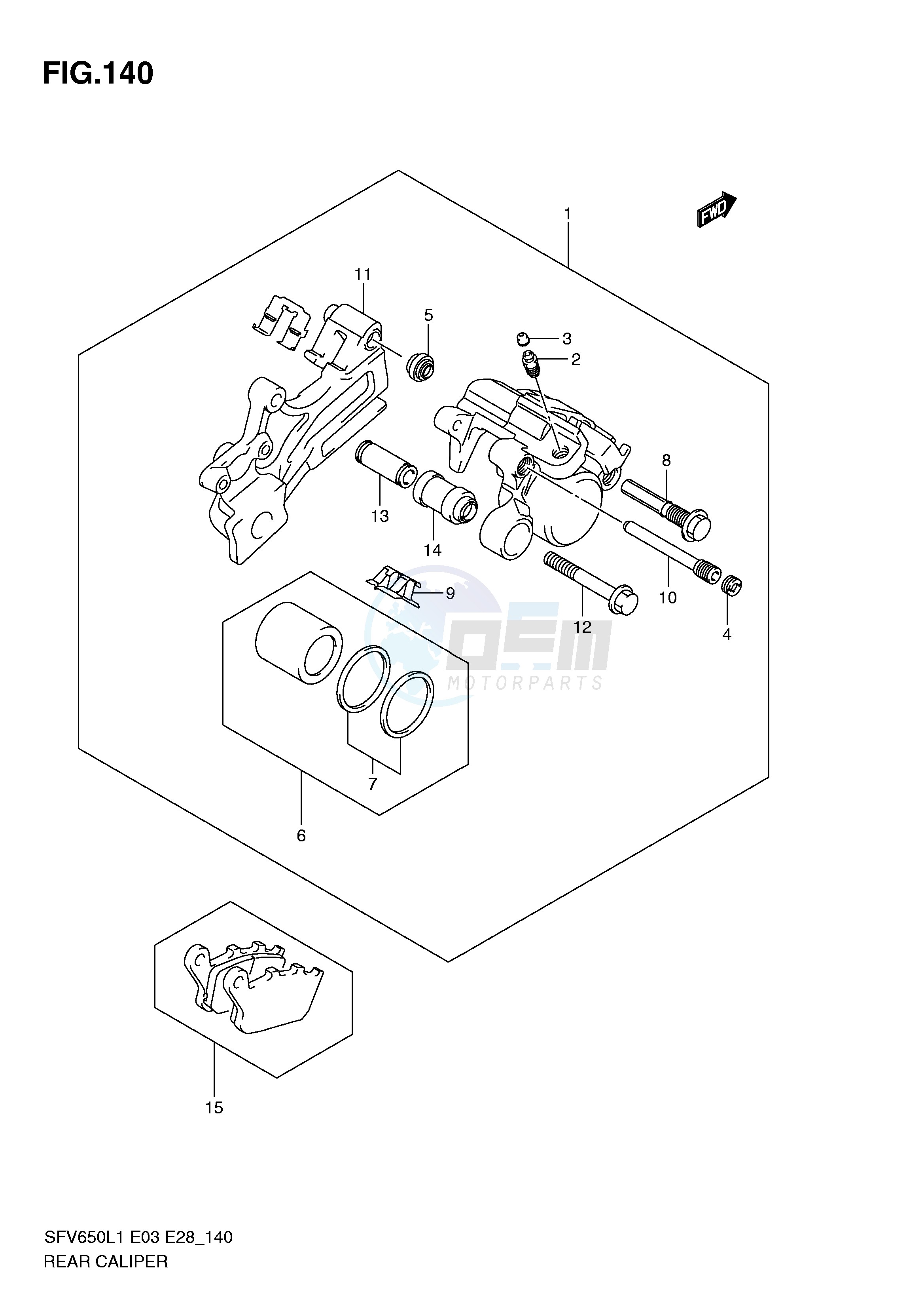 REAR CALIPER (SFV650L1 E33) blueprint