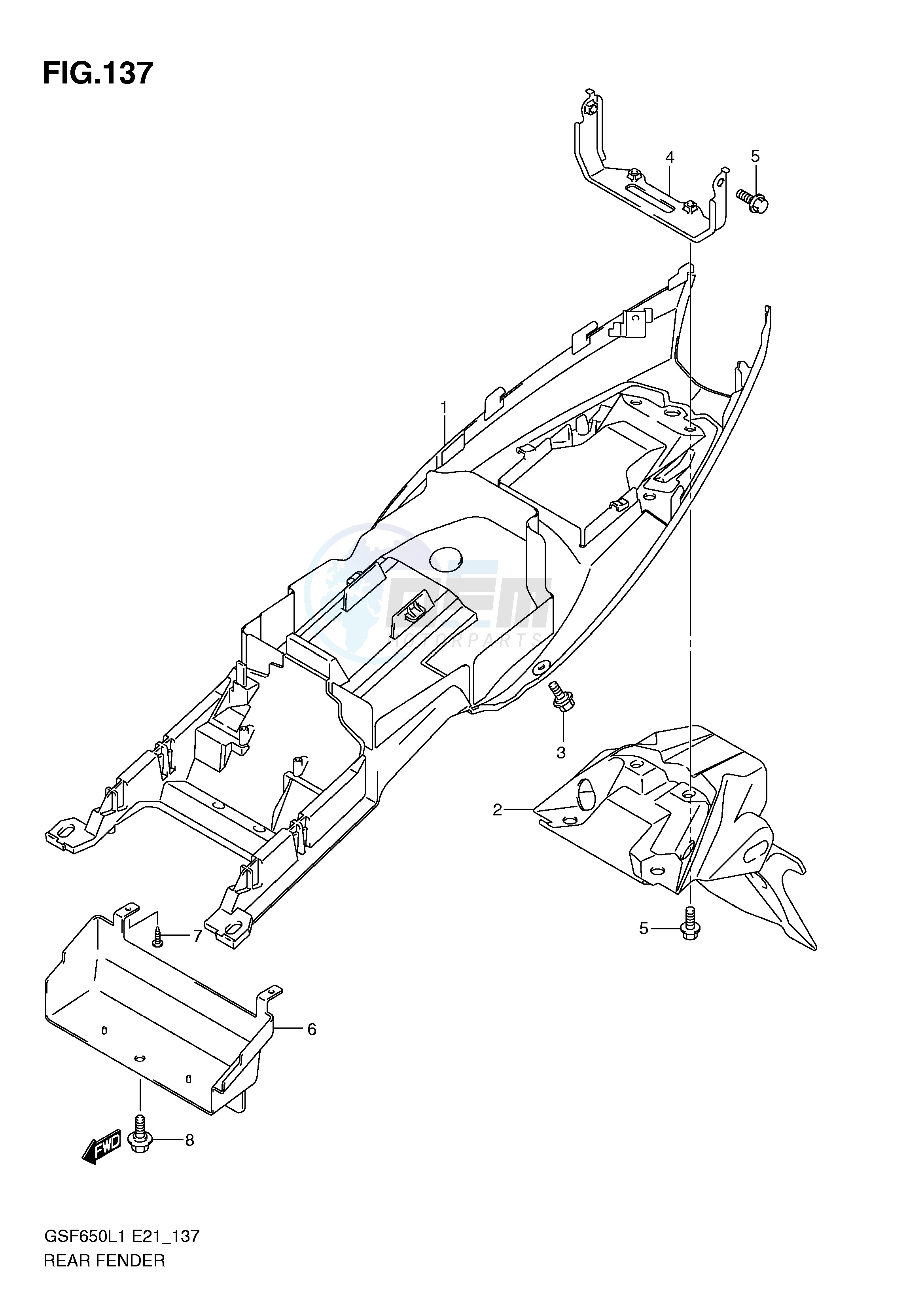 REAR FENDER (GSF650AL1 E21) blueprint
